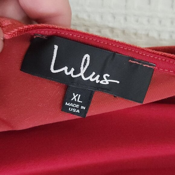 Lulus Hopeful Heart Red Velvet Backless Wide-Leg Jumpsuit Women's Size X-Large - Picture 13 of 14